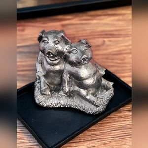 Michael Ricker Pewter 2000 Friendship Gift Of Love, Pigs #2255 Y2k